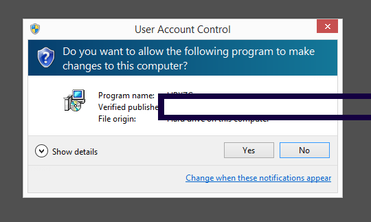 Screenshot where GOUGELET PIERRE-EMMANUEL appears as the verified publisher in the UAC dialog